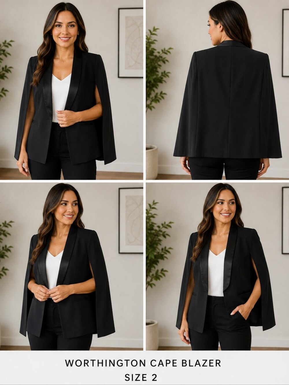 ✨ Worthington Black Cape Blazer | Size 2 ✨